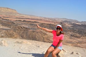 Relaxing during the amazing hike in Mitzpe Ramon, Israel